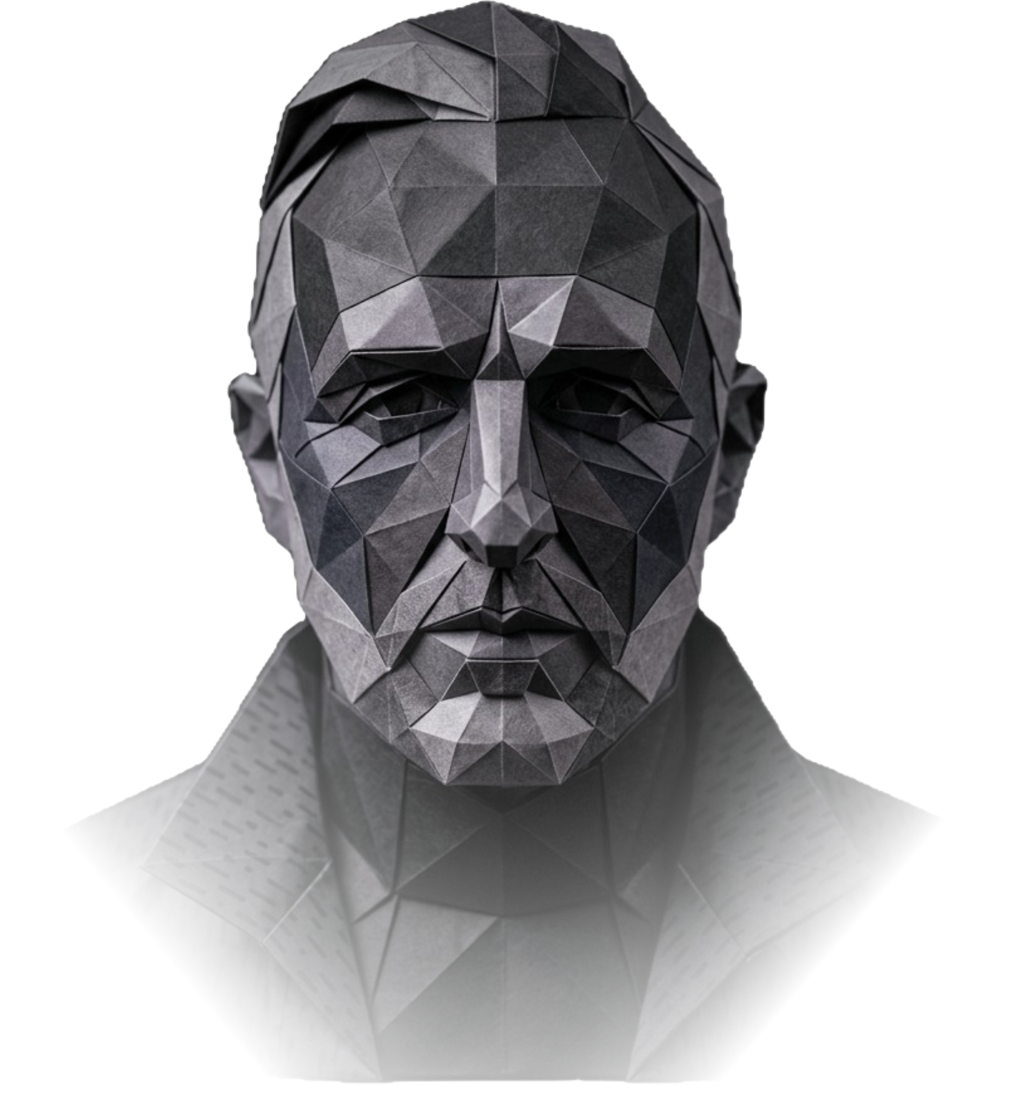 Neil Mann low poly origami portrait